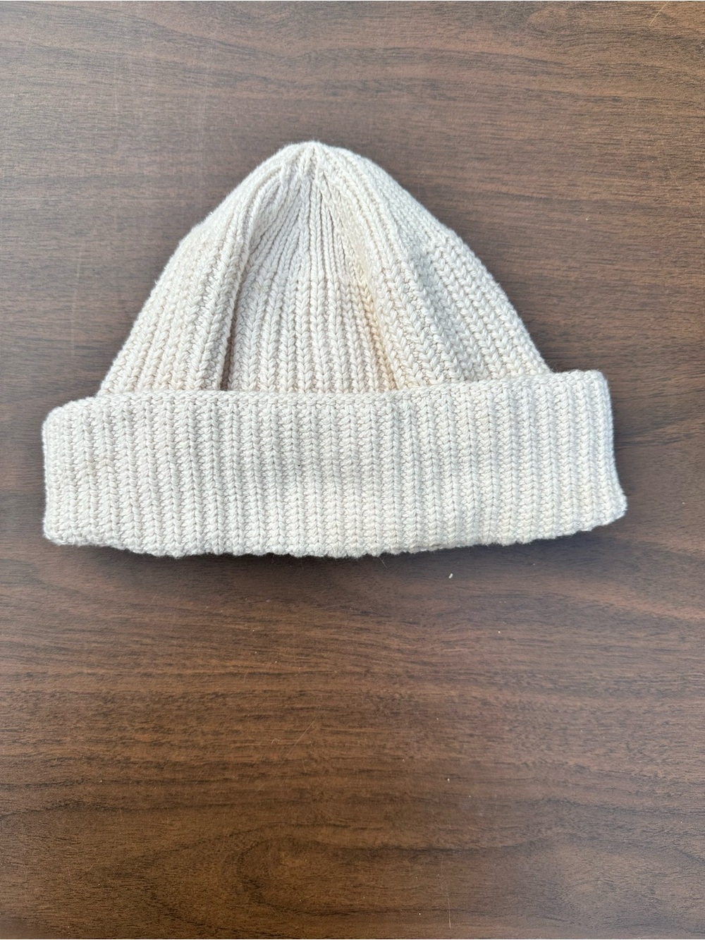 Everlane Cream Ribbed Knit Beanie